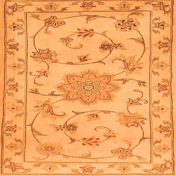 Ahgly Company Indoor Square Persian Orange Traditional Area Rugs, 8' Square