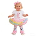 thumbnail image 3 of Toddler Outfits for Girls Birthday Short Sleeve Romper with Skirt and Hair Socks Shoes Set Girls' Clothing Sets White2 3-6M, 3 of 6