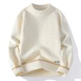 thumbnail image 2 of Fjofpr Mens Sweaters Sale Winter Men Casual Round Neck Solid Color Long Sleeve Striped Knit Sweater, 2 of 4