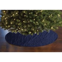 Crinkle Crushed Pattern Tree Skirt Christmas Decoration 54" Round