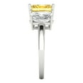 thumbnail image 3 of 4ct emerald cut yellow natural citrine 18k white gold 3 stoneBridal Wedding Engagement Promise Anniversary Ring for Women size 10.75, 3 of 7