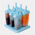 thumbnail image 4 of NOGIS IceMaker Mold, Drip-Guard Handle 4 Ounce, Set of 6 IceMolds, Popsicle Makers with Reusable Sticks, Mess-Free Frozen Treats, Light Blue, 4 of 6