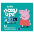 thumbnail image 1 of Pampers Easy Ups Girls & Boys Potty Training Pants, Size 5 (3T4T), Peppa Absorbent Training Underwear, Up to 100% Leakproof Day and Night, Hypoallergenic, 1 of 21