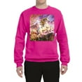 thumbnail image 2 of Unicorn Fanstasy Rainbow Castle Unisex Crewneck Graphic Sweatshirt, Fuschia, 3XL, 2 of 3