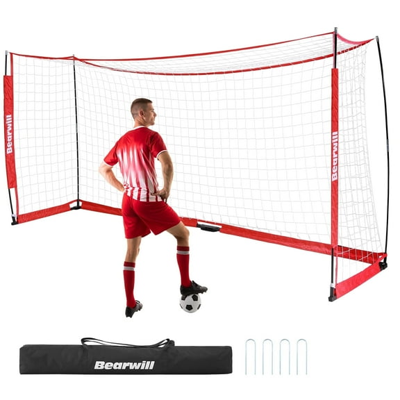 Soccer Goal, 12X6FT Soccer Net Easy Setup, Portable Soccer Goals for Backyard with Upgraded Collapsible Metal Base, Outdoor Indoor Soccer Goal Net for Practice with Carry Bag