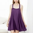 thumbnail image 2 of Sngxgn Nightgown for Women Loose Sleepwear V Neck Pajama Dress Soft Nightshirt Sleeveless Nightdress(Purple,One Size), 2 of 5