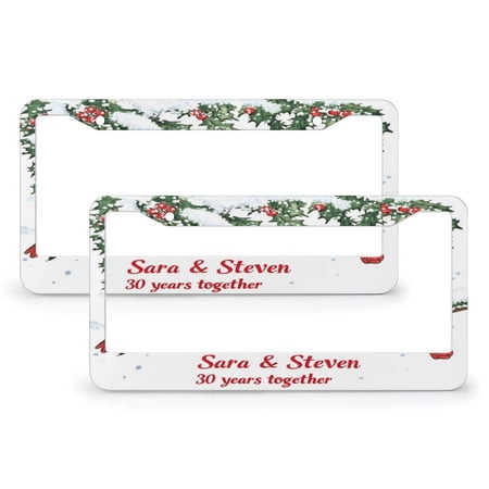 License Plate Frame 30 Years Together Custom Name License Plate Cover Front Plates Frames Car Tag Frame 2 Pack Happy 30th Anniversary Aluminum License Plate Frames for US And CA 12×6 Inch