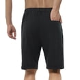 thumbnail image 2 of GLESTORE Mens Linen Shorts Summer Men Casual Shorts with Pockets Button-up Black L, 2 of 4