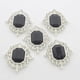 thumbnail image 4 of 5 Piezas Acrílico Rhinestone Botones Espalda Plana para Artesanías de Bricolaje Negro, 4 of 5