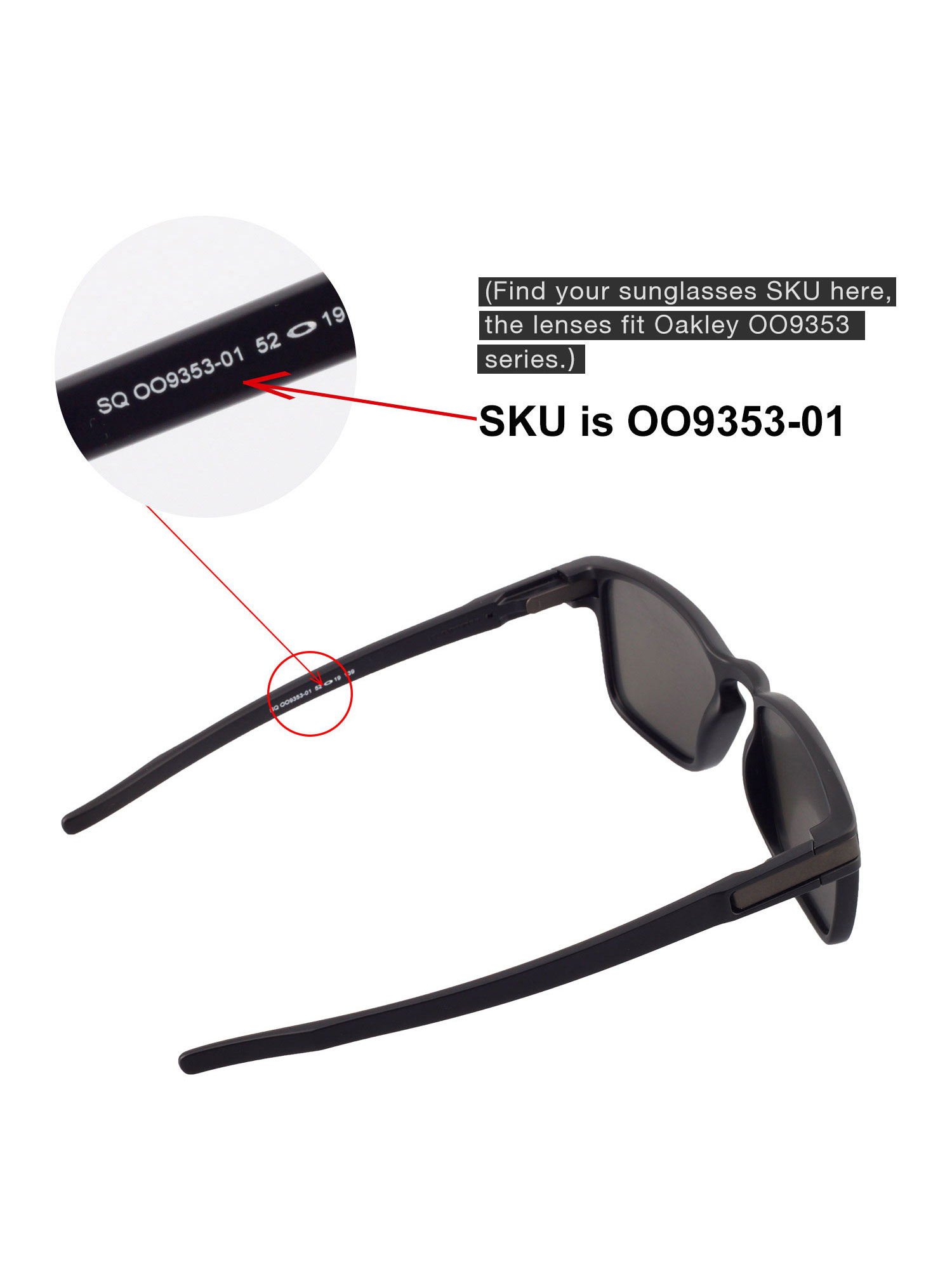 Walleva Polarized Titanium + Black Replacement Lenses For Oakley Latch SQ Sunglasses - image 6 of 6