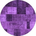 thumbnail image 1 of Ahgly Company Indoor Round Patchwork Purple Transitional Area Rugs, 3' Round, 1 of 4