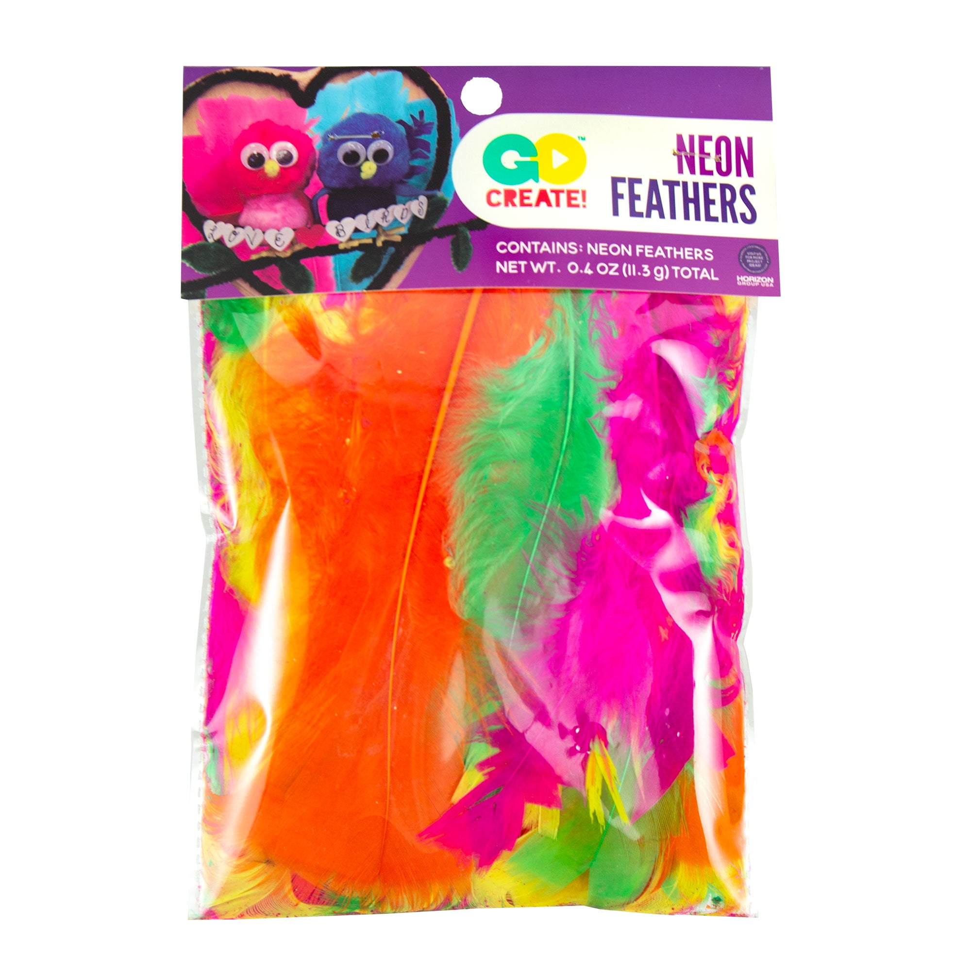 Go Create Decorative Neon Feathers, .4 oz. Bag