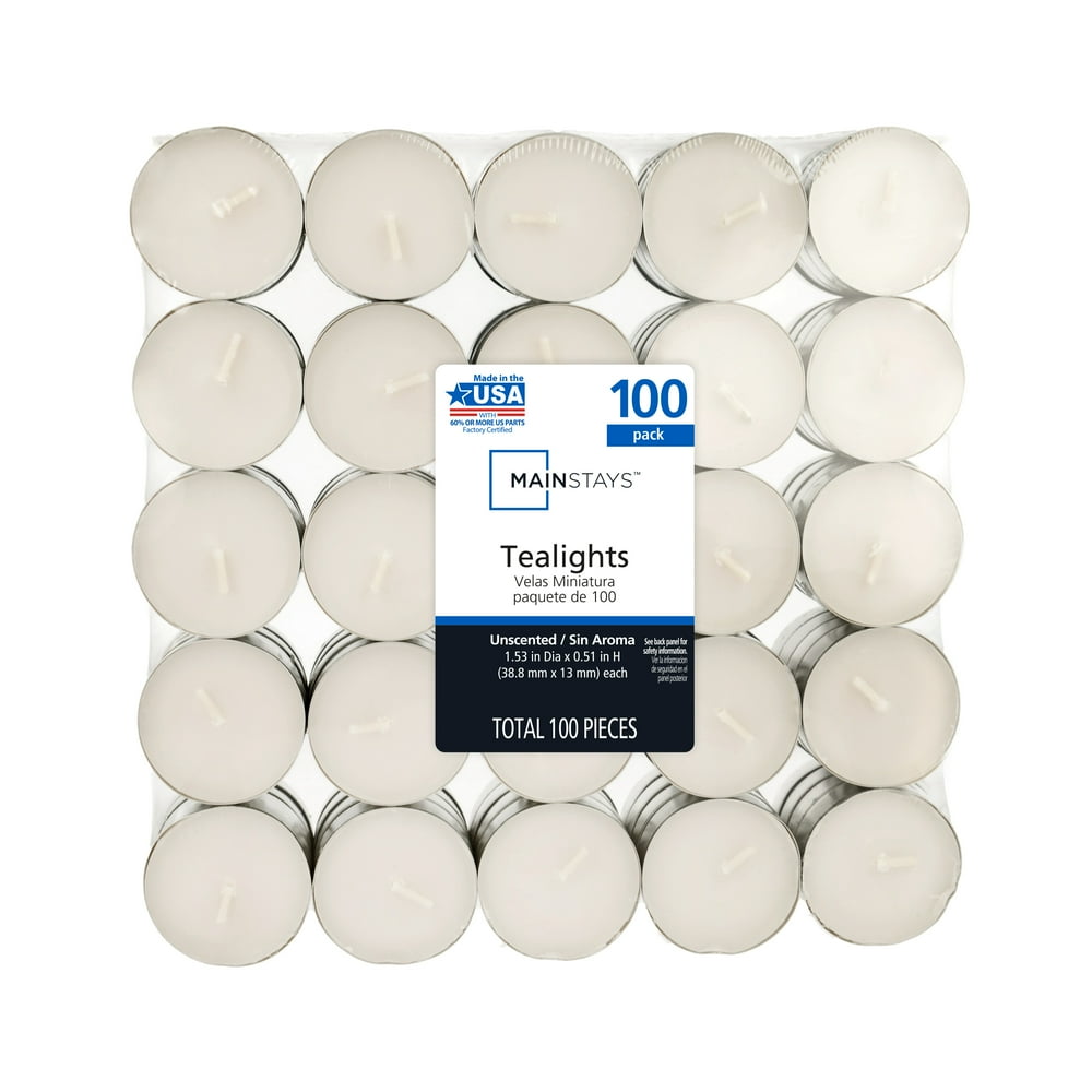 Mainstays Tealights Candle Pack, 100 Count, White