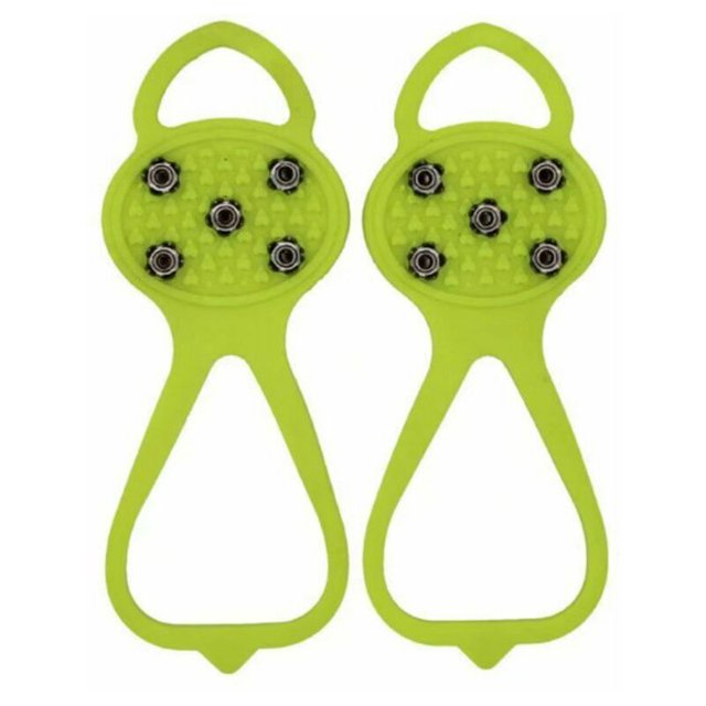 Rare Pearl Outdoor Sports 8 en forma de calabaza en forma de chanclos antideslizantes chanclos antideslizantes garras de nieve tacos individuales de 5 dientes (tamaño M verde) esquí esquí Gafas de esquí