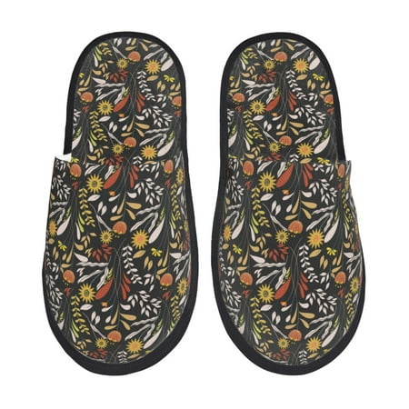 

Slippers for Women Yellow Daisies Flowers Womens Slippers Fuzzy Winter House Shoes Soft Anti-Skid Slippers Indoor and Outdoor