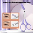 thumbnail image 4 of Kit profesional de recorte de cejas con herramienta de modelado plegable, juego de pinzas de precisión para mujeres, herramienta de aseo de belleza portátil con estuche protector, morado, 5.9, 4 of 5