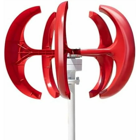 1000W Wind Turbine: 2V/24V Generator, 5-Blade Lantern Type, Red Electromagnetic Producer. For Home Hybrid, Streetlight & Garden/Patio Use.
