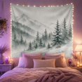 thumbnail image 2 of Snowy Mountain with Evergreen Forest on Misty Slopes Serene Watercolor for Nature Enthusiasts Forest Landscape Art Decor Christmas Gift Tapestry Wall Hanging for Bedroom and Living Room, 2 of 7