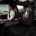 thumbnail image 3 of Xoenoiee Deer Skull American Flag Pattern Car Seat Covers Full Set for Women Waterproof Car Seat Belt Cover, Center Console Cover, PU Leather Car Accessories 5 Pack, 3 of 7