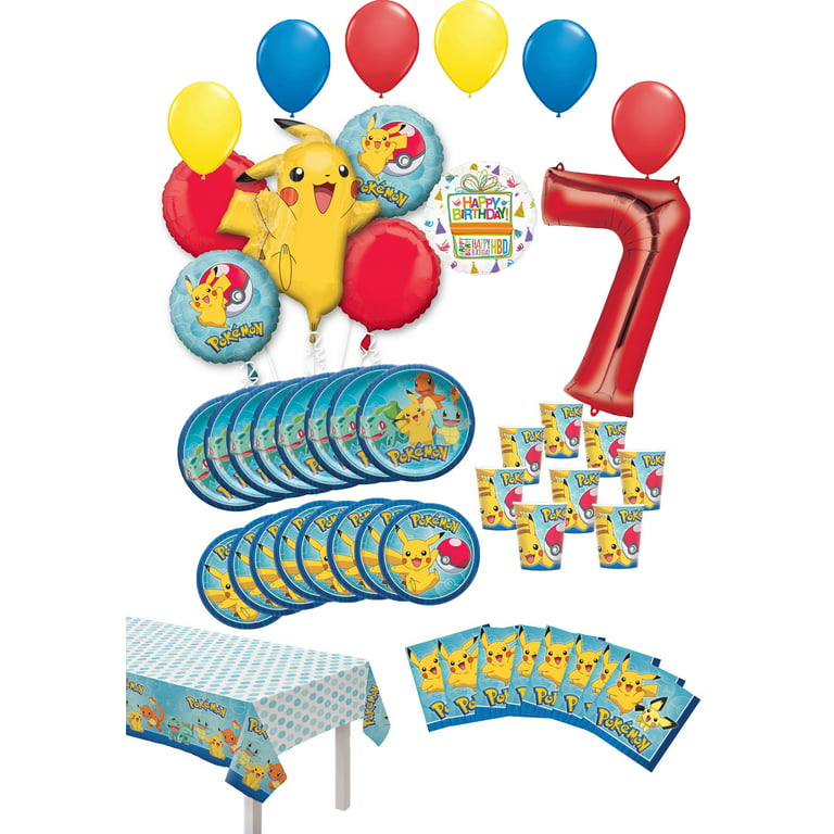 Pokemon Birthday Supplies Cups Plates Napkin Banner Kids 1 2 3