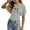 v#22Grey115, variant on Toddler Girls Blouses Short Sleeve Crew Neck Front Leopard Bow Pattern Loose Elastic Waist Shirred for Summer Party Night Classic Tops,White,7-8 Years