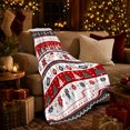 thumbnail image 3 of Ugly Sweater Christmas Pattern, Festive Holiday Scene, Warm Flannel Blanket for Living Room and Reading Nook with Detailed Artwork, Art Lovers Christmas Gift, Festive Home Decor, 3 of 9