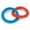 Red - Blue, variant on Rubber Nub Dog Toy Satisfying Dental Chew Toss and Play Tug Tough Double Rings (Red - Blue)