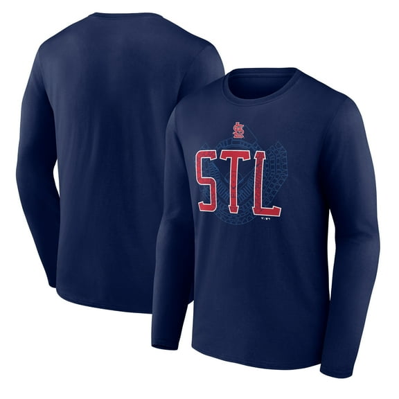 Men's Navy St. Louis Cardinals Paint the Black Long Sleeve T-Shirt