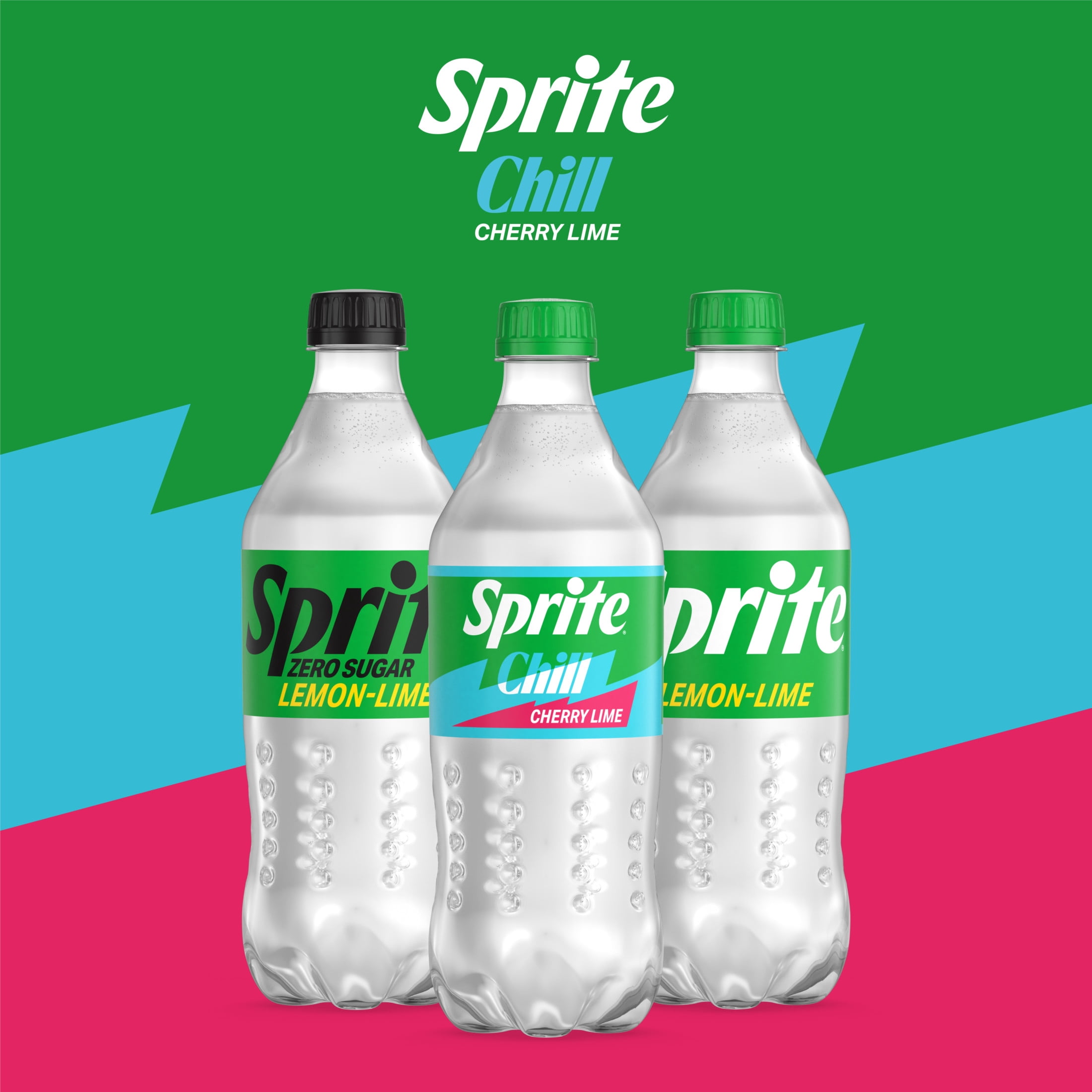 (5 pack) Sprite Chill Cherry-Lime Caffeine Free Soda Pop Bottle, 20 fl oz