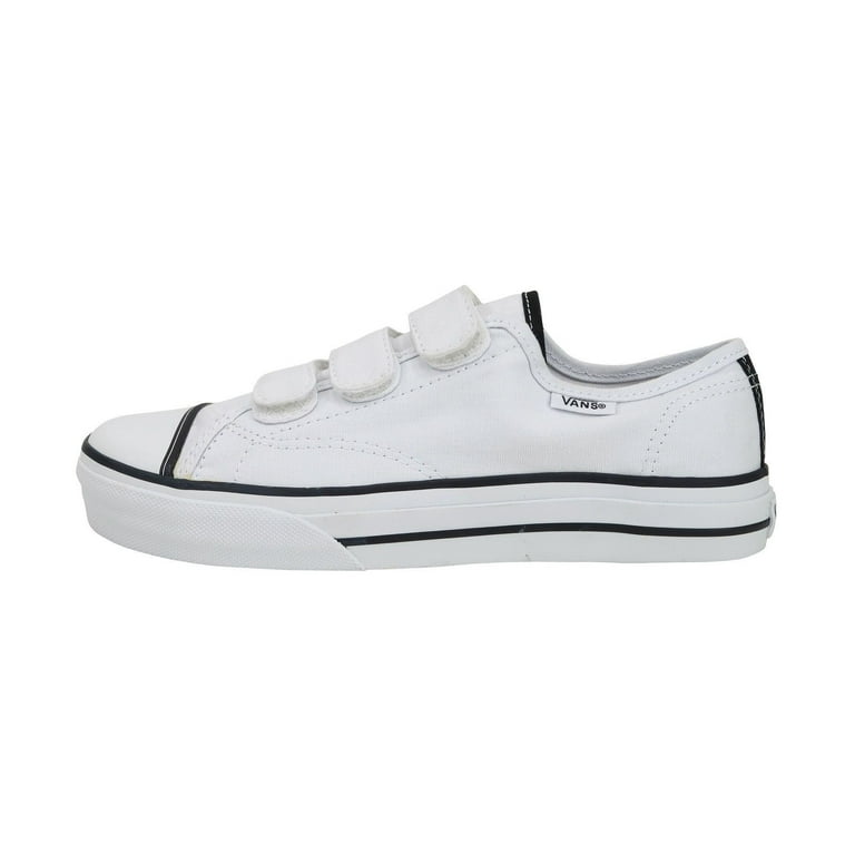 Vans Women Prison Issue True White Black Canvas 3 V Straps