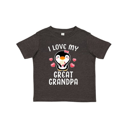

Inktastic I Love My Great Grandpa with Cute Penguin and Hearts Girls Toddler T-Shirt