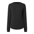 thumbnail image 4 of Futezty Women Sweatshirt Womens Plus Size Tops Crewneck Long Sleeve Shirts Loose Tunic Tops Curved Hem Fall Pullover Loose Fit Dressy Crew Neck Pullover Basic Sweaters For Women Tunic For Women, 4 of 6