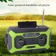thumbnail image 3 of Radio meteorológica de manivela de emergencia solar, radios AM/FM autoalimentadas portátiles, linterna LED, cargador USB para acampar, verde1.23cp, 3 of 5