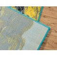 thumbnail image 5 of 9' x 12' Turquoise Blue and Gray Abstract Eclectic Rectangular Area Throw Rug, 5 of 7