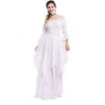 thumbnail image 5 of Guieoi Dress for Women under $10.00 Plus Size Women's Long Sleeve Neck Dress Floor Length Cosplay Dress White Black*Friday/Cyber*Monday, 5 of 5