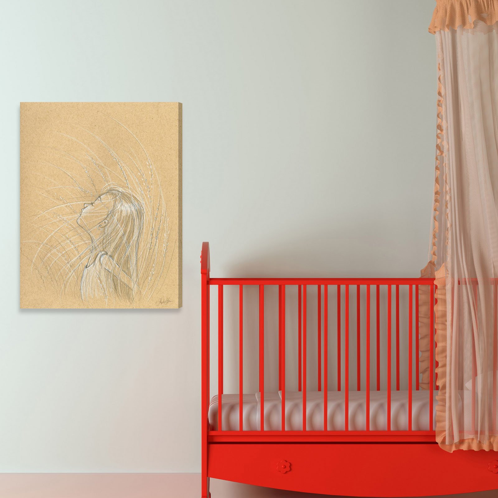 Marmont Hill - "Face Tilt" by Phyllis Harris Painting Print on Wrapped Canvas