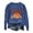 Blue, variant on Xijirk Crewneck Pullover Sweatshirt Long Sleeve Oversized Fit Retro Pumpkin Season Letter Pumpkin Graphic Print for Fall Halloween and Daily Casual Wear,Dark Gray,XXL