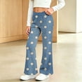thumbnail image 4 of VIPOIN Girls' Boho Flare Pants Floral Print Vintage Y2K Style Bell Bottom Stretchy Trousers, 4 of 7