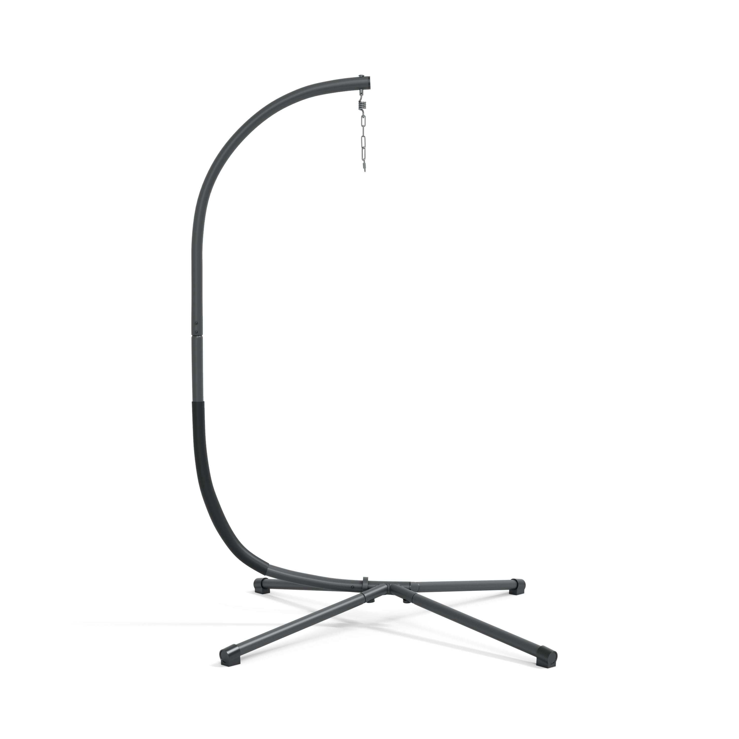Furniture of America Drift UV-Resistant Patio Foldable Swing Chair with Stand, Light Gray