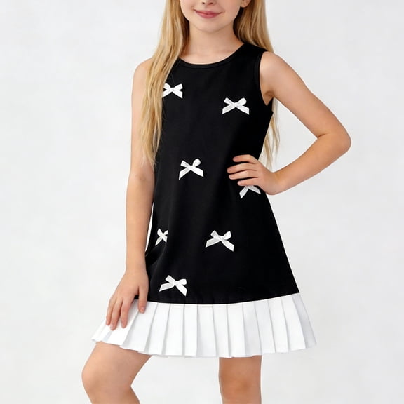 Girls Sleeveless Summer Tank Top Dress Floral Print Casual Slim Fit