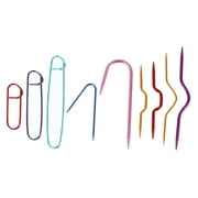 NICEXMAS 9PCS Knitting Tool Set Sweater Hooks Knitting Needles Sets Cable Needle Stitch Holders Crooked Needle Sewing Needles (Random Color)