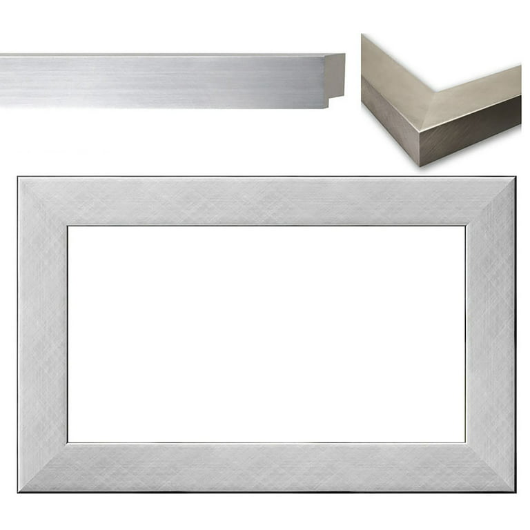 30x30 Frame Silver Real Wood Picture Frame Width 1 inches | Interior Frame  Depth 0.75 inches 