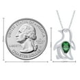 thumbnail image 6 of AFFY Pear Shape Simulated Emerald & White Cubic Zirconia Penguin Pendant Necklace In 14K White Gold Over Sterling Silver, 6 of 7