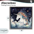 thumbnail image 4 of Stupell Industries Eclectic Sleepy Unicorn in Starlit Clouds Gray Floating Frame Canvas Art, 18 x 18, by Creative Studio, 4 of 8