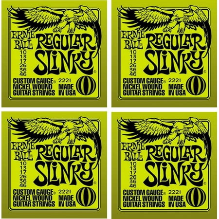 - Ernie Ball Regular Slinky Electric Guitar Strings, Nickel Wound, Lot/4, P02221^4