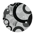 thumbnail image 2 of Nawypu Round Tablecloth Washable Circle Gradient Geometry Pattern Table Cover Kitchen Picnic Dinning Tabletop Home Decoration Abstract Fits&nbsp;up&nbsp;Diameter&nbsp;Tables Black and Silver, 2 of 7