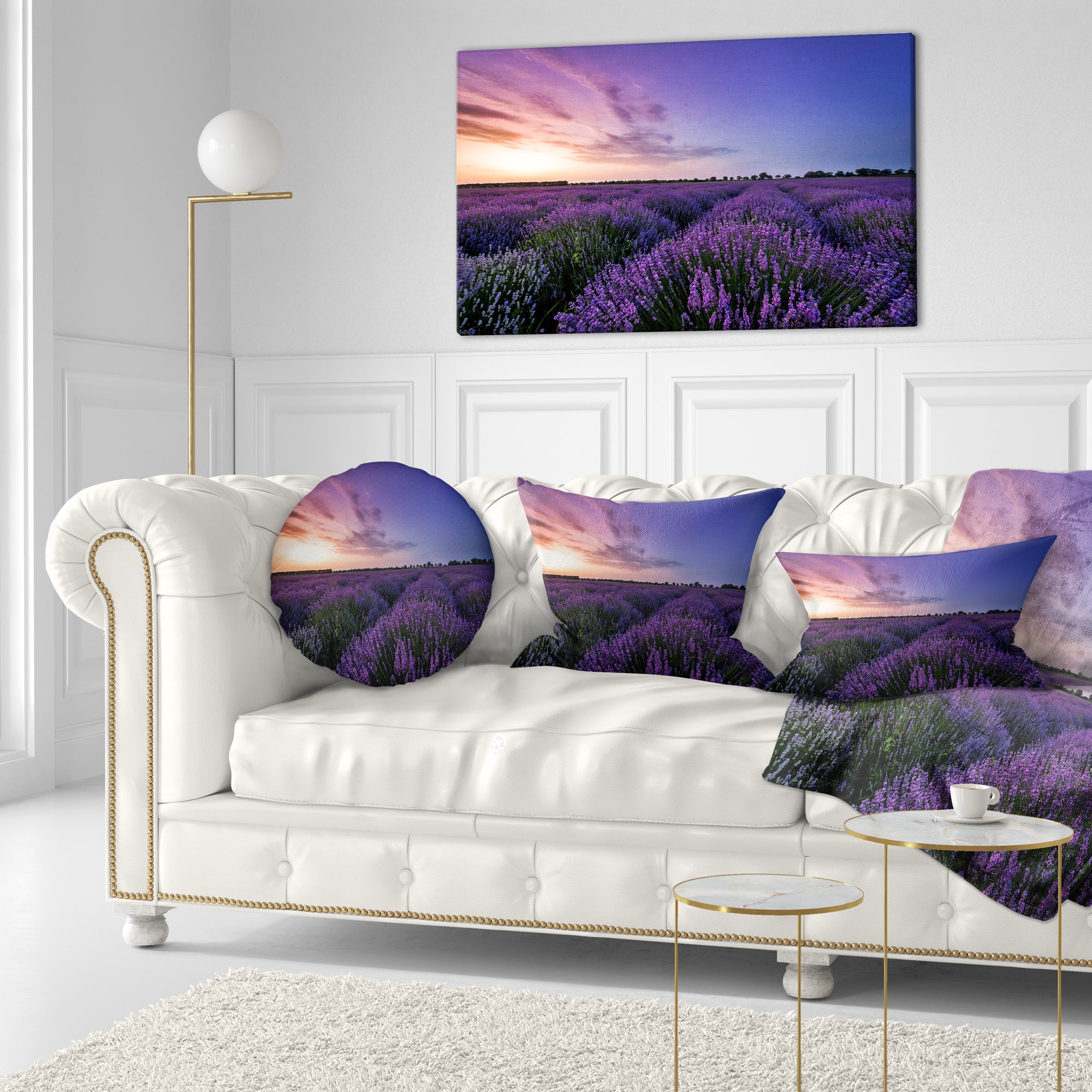 Designart 12" x 20" Purple Polyester Throw Pillow