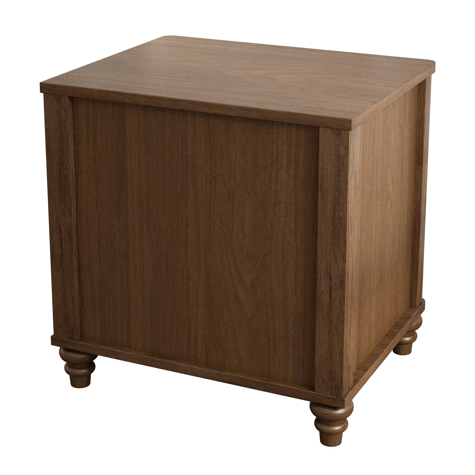 Hommoo Modern Wood 3 Drawers Fluted Nightstand, Side Table Bedside End Table for Bedroom, Living Room, Closet, Walnut
