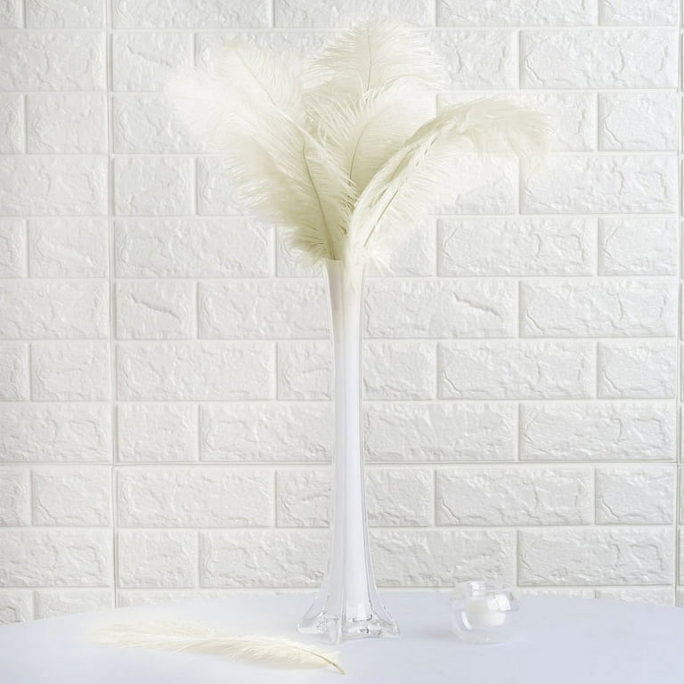 13-15 Fabulous Natural Ostrich Feathers-12PCS - Ivory