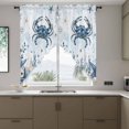 thumbnail image 4 of Ocean Crab Swag Valances for Windows 2 Pack Blue Yellow Sea Star Shell Coral Gradient Blue Swag Kitchen Curtains 36 Inches Long Rod Pocket Short Window Treatment for Kitchen Bathroom 28"x36", 4 of 9